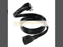 14 AWG SPT-3 평면 유선 전원 케이블 NEMA 5-15P ~ 5-15R 직선 블레이드 플러그 15A 125V 산업 / 가정용 유연 케이블