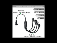 미국 인증서 6Ft 3 핀 플러그 515P 3 Way Nema 515R Ac 확장 케이블 3 프론지 소재 분단기