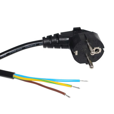EU 플러그 오픈 와이어 끝 전원 케이블 10A 250V 맨 구리