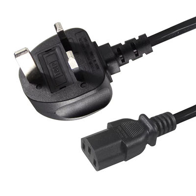 영국에서 C13 전원 케이블 1.2M 250V 13A 16AWG 서버/의료 장비/데이터 센터 PDU용 중량 케이블 (CE/BS1363/RoHS)