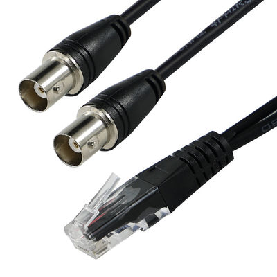 RJ45/RJ48 T1/E1 인터페이스 신호 전송 코아시얼 변환기 스플리터A를 위한 남성에서 이중 BNC 여성 어댑터 케이블