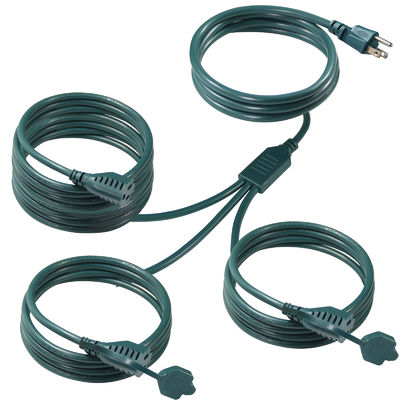 NEMA 5-15P에서 3 차원 US 오프렛 스플리터 전력 확장 케이블 - 가정, 사무실, 작업실용 125V AC 중량 케이블
