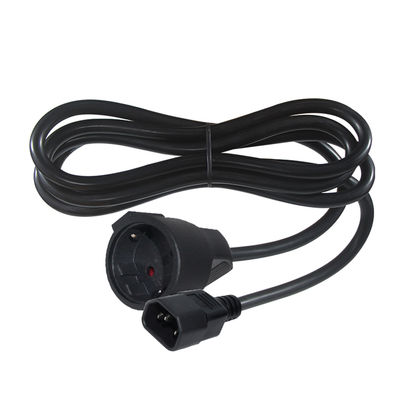 VDE CE 승인된 IEC C14에서 Schuko 어댑터 케이블 H05VV-F 3G1.0mm2