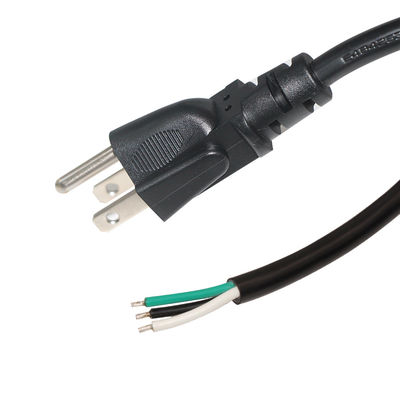 USA NEMA 5-15P로 벗겨 교체 오픈 엔드 전원 케이블과 함께 US 남성 커넥터 18Awg