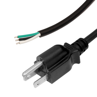 USA NEMA 5-15P로 벗겨 교체 오픈 엔드 전원 케이블과 함께 US 남성 커넥터 18Awg