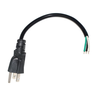 USA NEMA 5-15P로 벗겨 교체 오픈 엔드 전원 케이블과 함께 US 남성 커넥터 18Awg