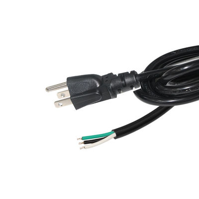 USA NEMA 5-15P로 벗겨 교체 오픈 엔드 전원 케이블과 함께 US 남성 커넥터 18Awg