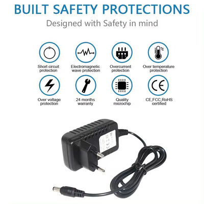 검은색 DC 12V 0.5A 1A 1.5A 2A 2.5A 3A Cctv IP 카메라에 대한 전원 공급 어댑터 DC 5.5Mm 잭