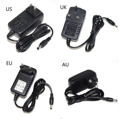 검은색 DC 12V 0.5A 1A 1.5A 2A 2.5A 3A Cctv IP 카메라에 대한 전원 공급 어댑터 DC 5.5Mm 잭
