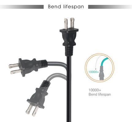 18AWG NEMA 1-15P to C7 US 2 핀 전원 코드