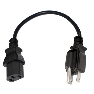NEMA 5-15P에서 IEC C13 전원 케이블 10A 125V UL 인증