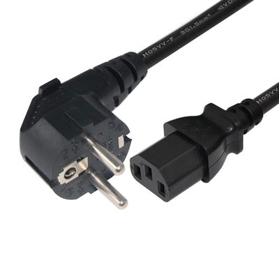 2 핀 AC 전원 케이블 IEC C13 커넥터 PVC 자켓과 함께 유럽 전력 케이블