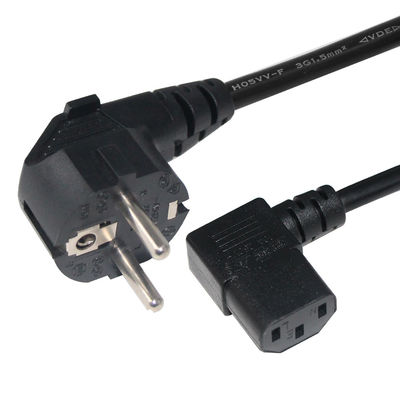 2 핀 AC 전원 케이블 IEC C13 커넥터 PVC 자켓과 함께 유럽 전력 케이블