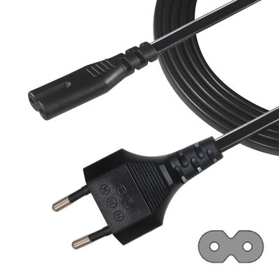 EU 2PIN 플러그와 IEC C7 C8을 가진 노트북용 VDE 승인 된 전기 전원 케이블