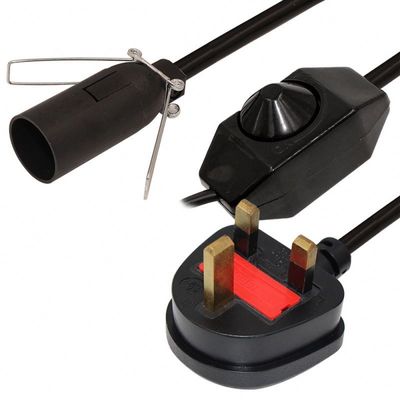 소금 램프 홀더 E27 전기 전력 전구 6ft H03VVH2-F 0.75mm/2C 영국 3pin 플러그