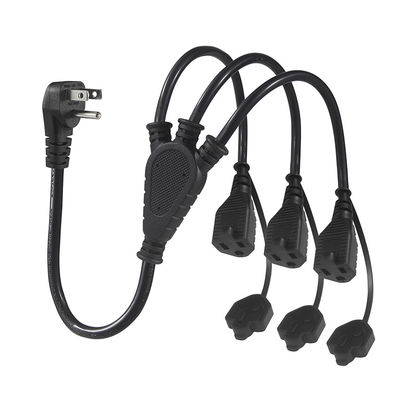 NEMA 5-15P 연장 코드 분배기 1 to 3 콘센트 16/3 AWG