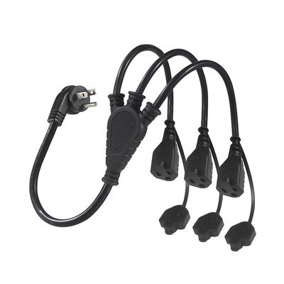 NEMA 5-15P 연장 코드 분배기 1 to 3 콘센트 16/3 AWG