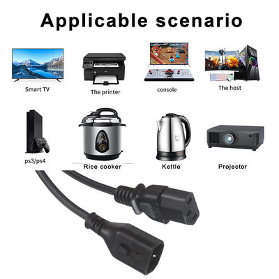 OEM 1.5M 컴퓨터 AC 전기 전원 케이블 IEC C14 플러그에 IEC C13 여성 커넥터