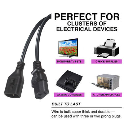 OEM 1.5M 컴퓨터 AC 전기 전원 케이블 IEC C14 플러그에 IEC C13 여성 커넥터