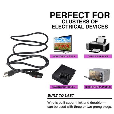 잠그기 C15 데스크톱 컴퓨터 전원 케이블 16AWG- 18AWG