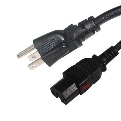 잠그기 C15 데스크톱 컴퓨터 전원 케이블 16AWG- 18AWG