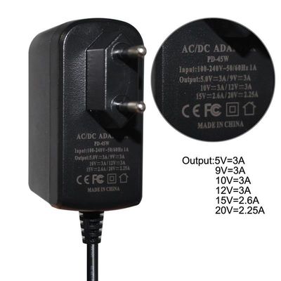 PVC 재킷 18W 36W 12V 어댑터 벽에 장착 된 USB-C 9V 3A 5V 3A 전원 공급 노트북 타입 c 충전기