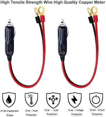 1M Spt-2 12V 24V 태양 전력 케이블 자동차 담배 라이터 남성 어댑터 2 링 터미널