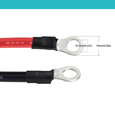 맞춤형 14AWG 자동차 배터리 충전기 확장 케이블 와이어 O 링 터미널