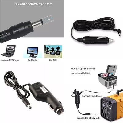 휴대용 DC12V 자동차 담배 라이터 플러그 케이블 5.5mm * 2.1mm 커넥터