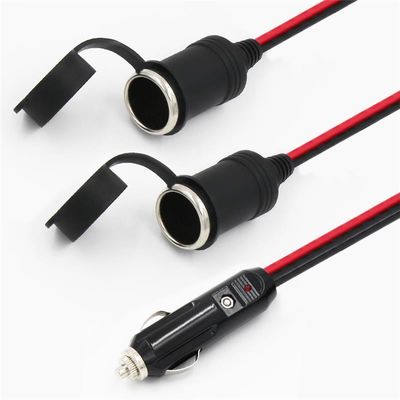 RoHS 24V 2468 18AWG 2인 1 자동차 담배 사탕 케이블 남성에서 여성 플러그
