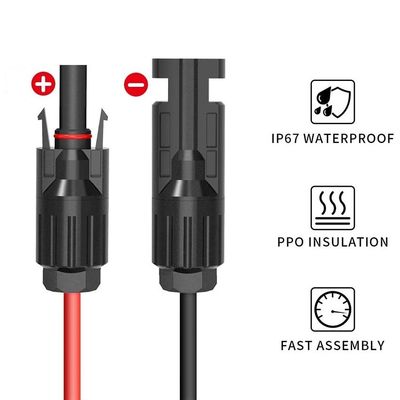 IP67 VDE RV 태양 전력 케이블 PV 태양 전력 커넥터 목표 제로 유니폴러 플러그