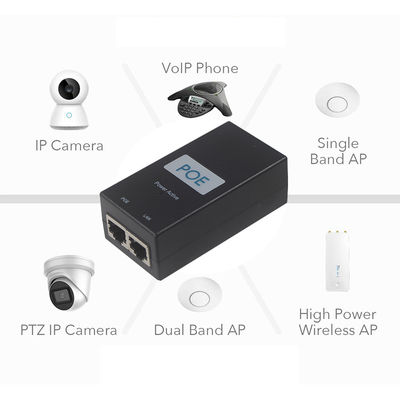 10/100/1000Mbps 12V 24V 48V 수동 포 주사기 IP 카메라 포 주사기