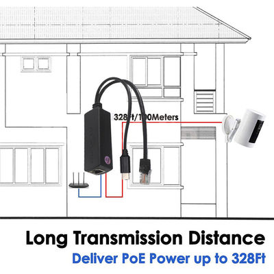 IEEE802.3af RJ45 TYPE-C 케이블 12v 24v 48v POE 스플리터 전원 오버 이더넷 어댑터