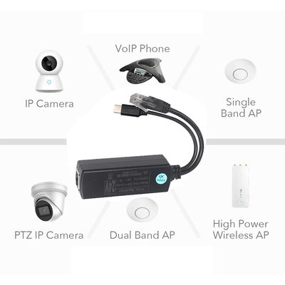 IEEE802.3af RJ45 TYPE-C 케이블 12v 24v 48v POE 스플리터 전원 오버 이더넷 어댑터