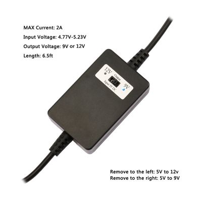 2A 출력 전류 1.5m USB A 남성으로 DC5521 변환기 12V DC로 5V / 9V / 12V 스텝 업 케이블
