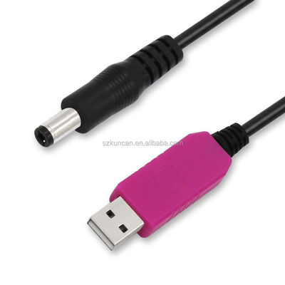 흰색 3A 2.1mm 5 볼트에서 9 볼트 USB 전압 케이블용 USB 변환기
