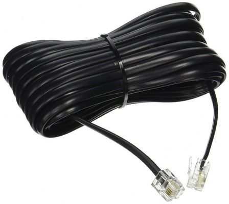 사용자 정의 RJ9 롤드 전화 케이블 5ft 검은 PVC 재킷