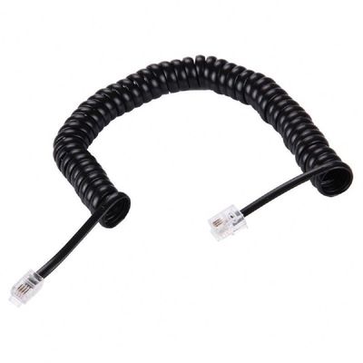 사용자 정의 RJ9 롤드 전화 케이블 5ft 검은 PVC 재킷