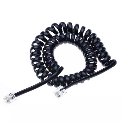 12FT 전화 모덤 케이블 스파이럴 전화 케이블 24AWG-28AWG
