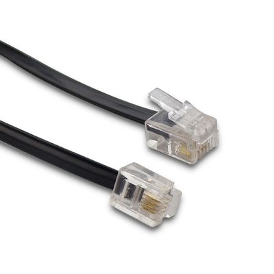 25 피트 RJ11 4P4C 4P2C 전화 연장 케이블 내구성