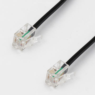 25 피트 RJ11 4P4C 4P2C 전화 연장 케이블 내구성