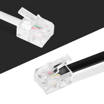 4P4C RJ11 전화 케이블 25ft 남성에서 남성 PVC 재킷
