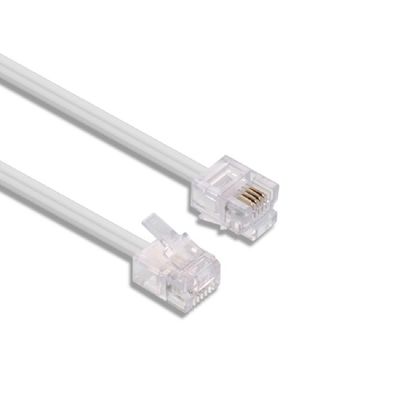 24AWG RJ11 전화 케이블 PVC 자켓 1M 1.5M 검정색 흰색
