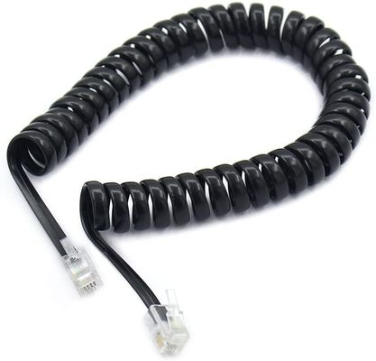 16mhz 회전형 전화 케이블 보호된 RJ9 RJ11 RJ12 롤링 전화 라인 6P6P 6P4C 4P4C 4P2C