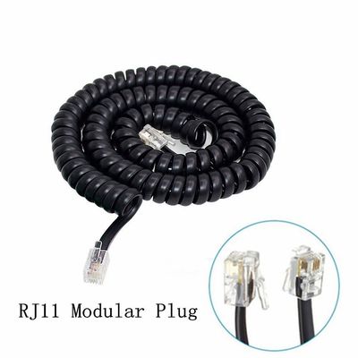 16mhz 회전형 전화 케이블 보호된 RJ9 RJ11 RJ12 롤링 전화 라인 6P6P 6P4C 4P4C 4P2C