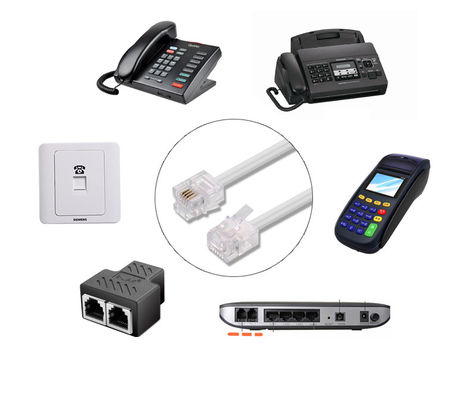 16mhz 회전형 전화 케이블 보호된 RJ9 RJ11 RJ12 롤링 전화 라인 6P6P 6P4C 4P4C 4P2C