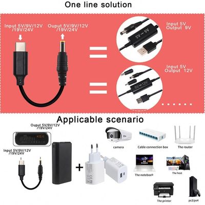 20V 15V 9V 5V PD 충전 케이블 USB 유형 C 3.1 DC 남성 5521 5525mm 커넥터