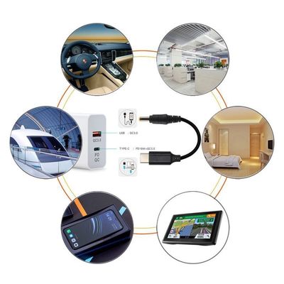 20V 15V 9V 5V PD 충전 케이블 USB 유형 C 3.1 DC 남성 5521 5525mm 커넥터