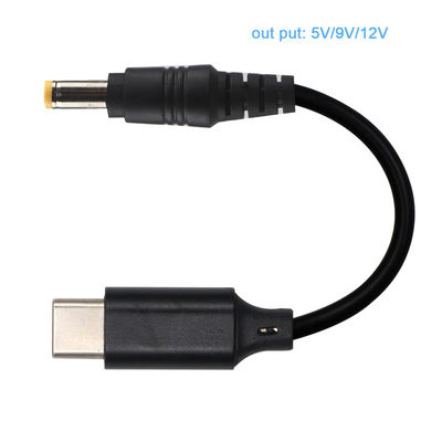 12V 9 볼트 라우터 노트북 15V 20V 충전기용 USB-C ~ DC 스텝 업 케이블 변환기