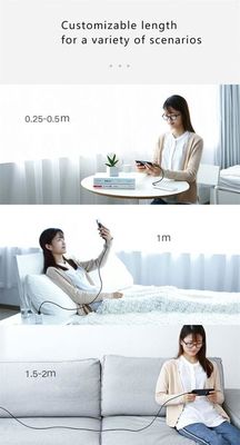포일 보호 USB 타입 C 급전전 케이블 1m/3m 흰색/검은